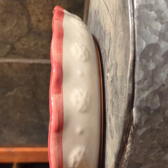 Roscher & Co Stoneware Pie Plate with pine cones and bird - Picture 4 of 5